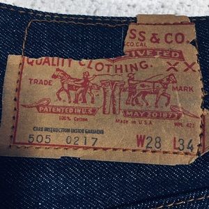 Vintage Levi’s 505-0217 28x34 New dead stock Made in USA 1971. Know your Levis
